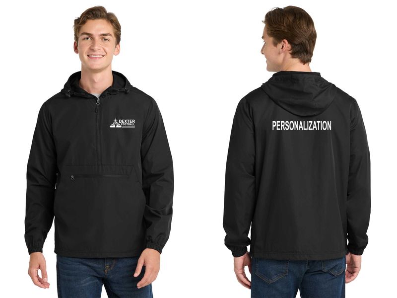 Packable Anorak Jacket - Black, Maroon