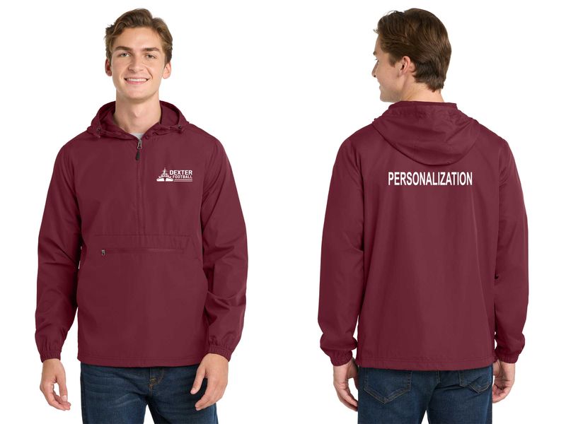Packable Anorak Jacket - Black, Maroon