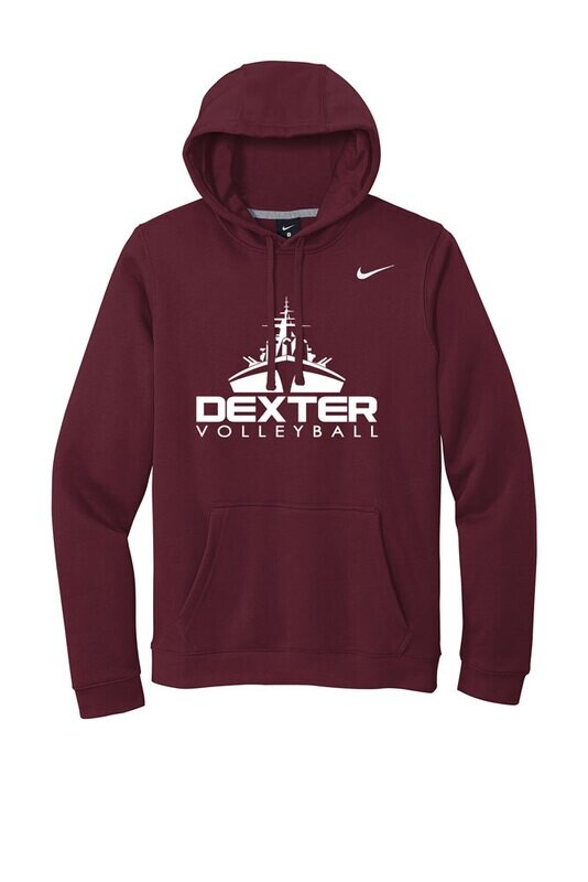 Nike Cotton Fleece Hooded Sweatshirt - Black or Maroon