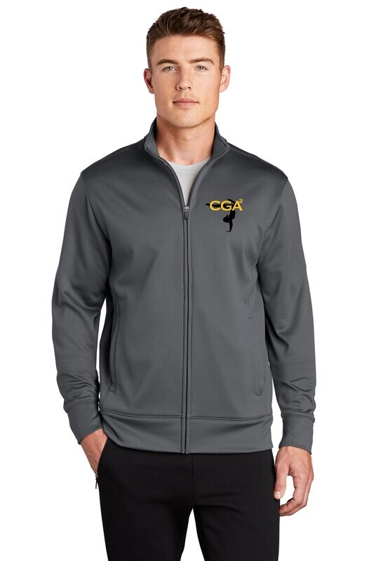 Unisex Performance Fleece Full Zip Jacket-Black/Dk Grey