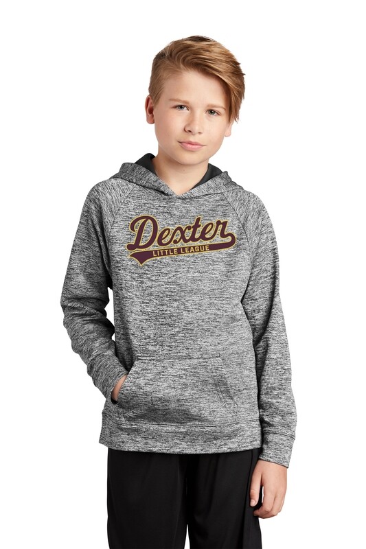 Youth Electric Heather Fleece Hooded Pullover-Black