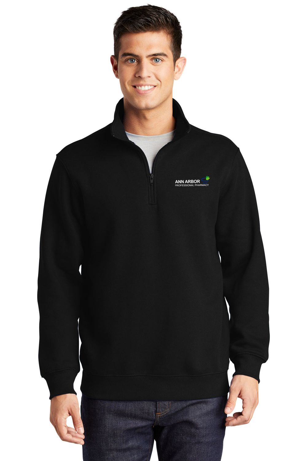 Unisex 1/4-Zip Sweatshirt-Black or Heather Grey Unisex 1/4-Zip Sweatshirt-Black or Heather Grey