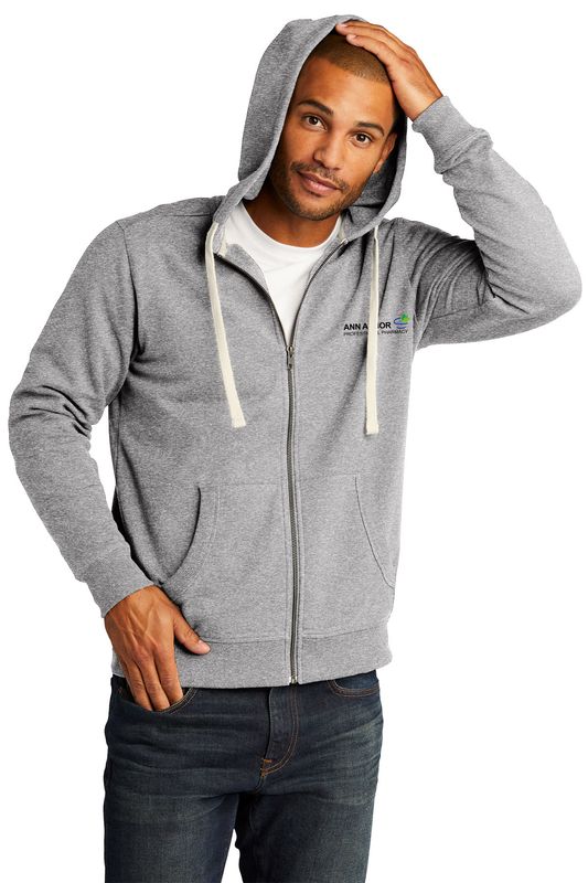 Unisex Re-Fleece Full-Zip Hoodie-Black or Heather Grey