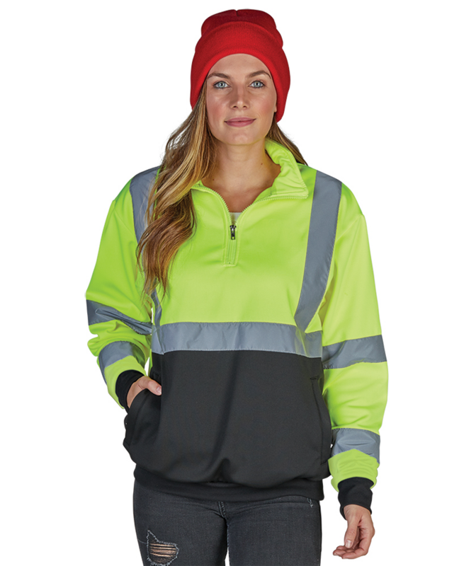 Unisex Quarter-Zip Hi-Vis Sweatshirt