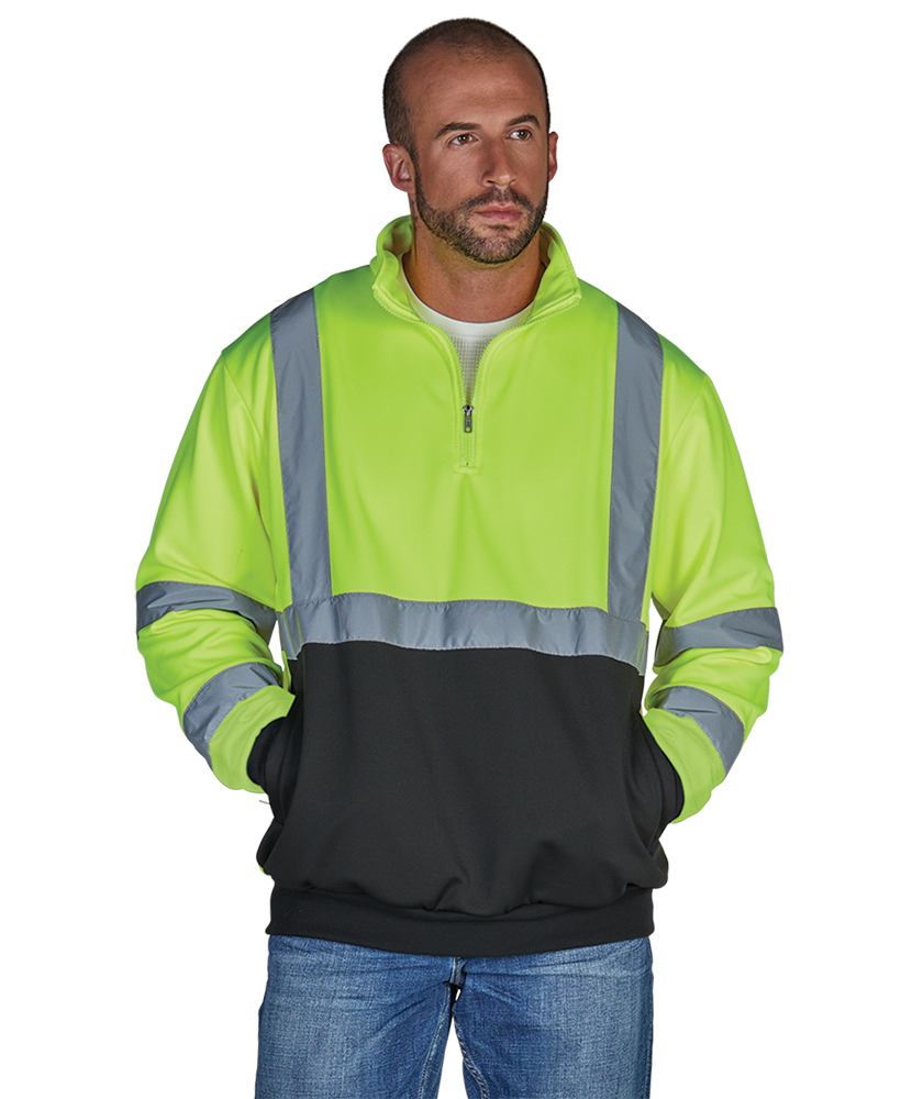 Unisex Quarter-Zip Hi-Vis Sweatshirt Unisex Quarter-Zip Hi-Vis Sweatshirt
