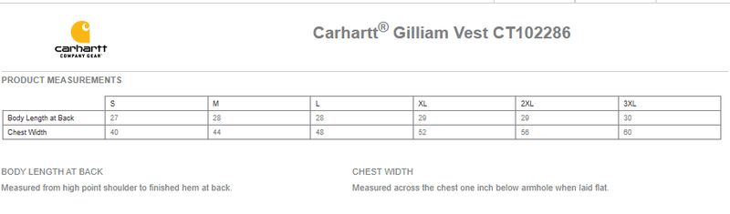 Unisex Carhartt Gilliam Vest - Black