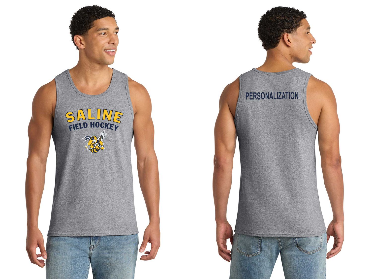 Unisex Core Cotton Tank Top - Navy, Heather Grey Unisex Core Cotton Tank Top - Navy, Heather Grey