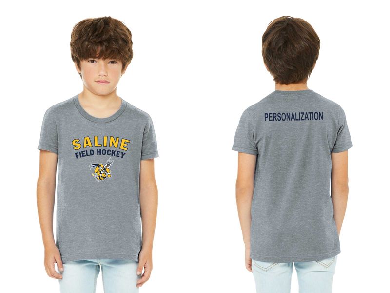 Youth CVC Heathered Short Sleeve Tee - Grey or Navy