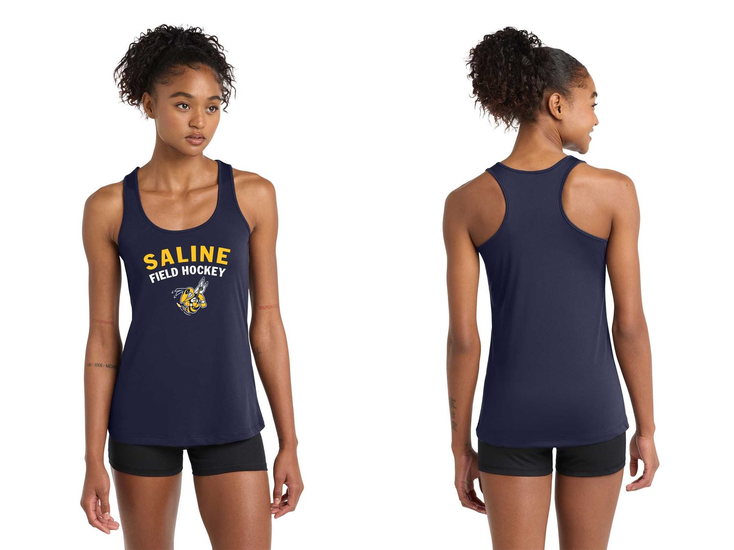 Ladies Performance Racerback Tank -Navy