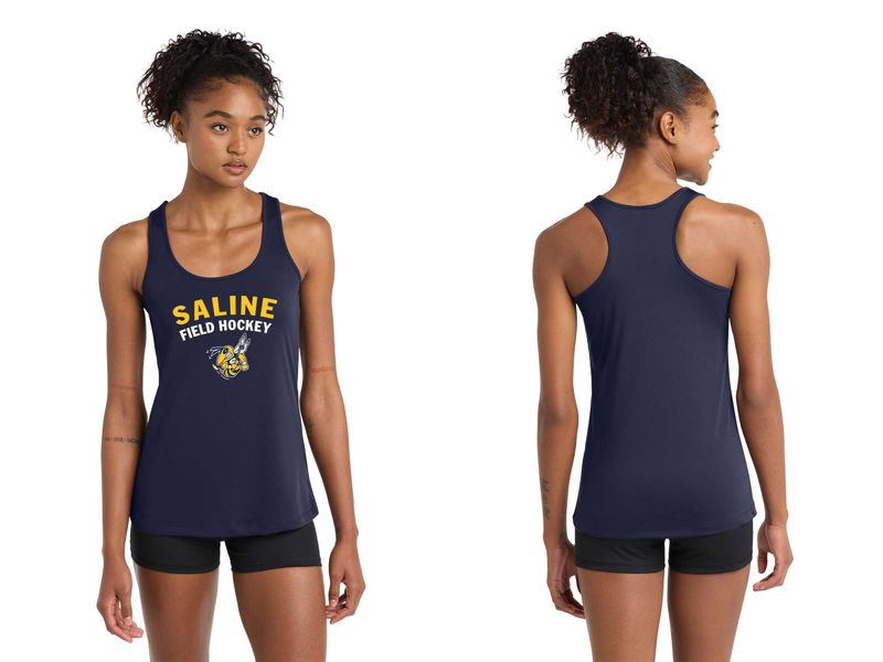 Ladies Performance Racerback Tank -Navy