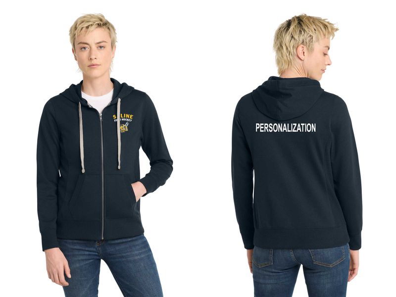 Women's Full Zip Fleece Hoodie- Navy or Heather Grey