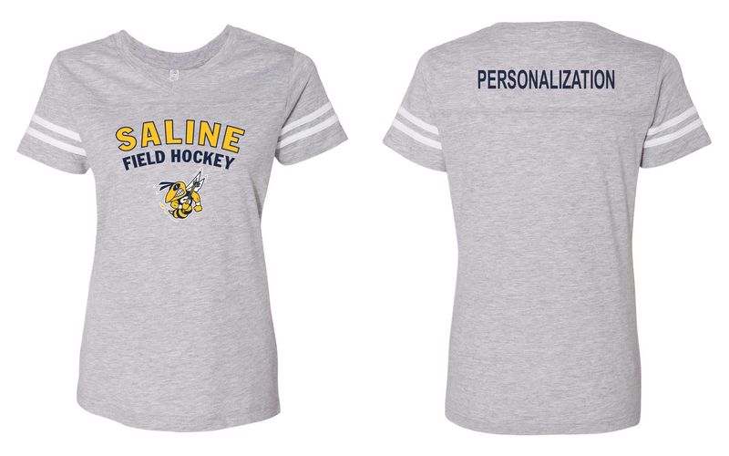 Ladies Football Tee-Navy or Heather Grey