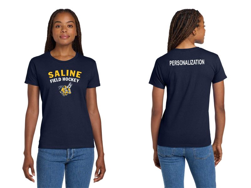 Ladies Basic Cotton Tee-Navy or Heather Grey