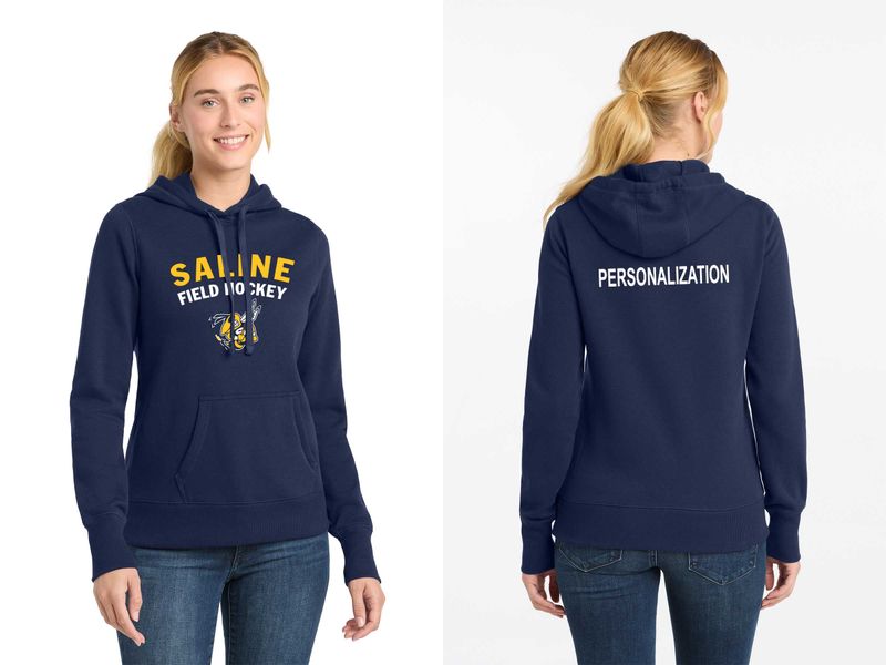 Ladies Pullover Hooded Sweatshirt -Navy
