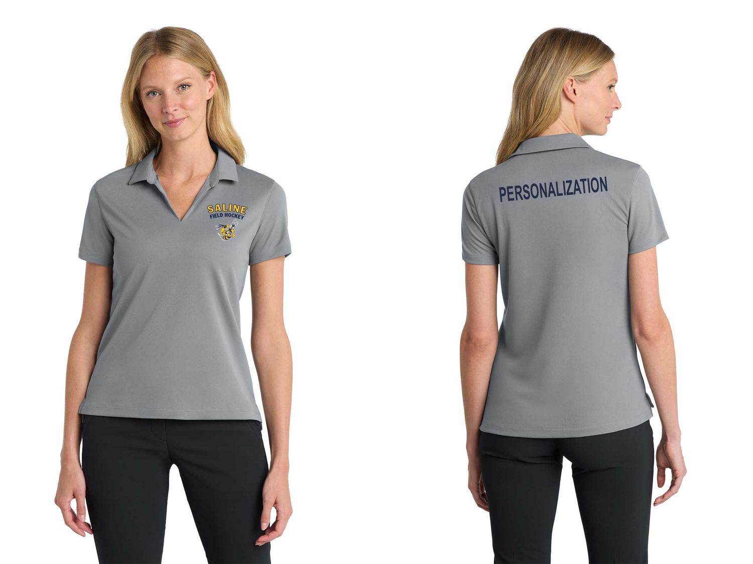 Nike Ladies Dri-FIT Micro Pique 2.0 Polo - Navy, Grey, White Nike Ladies Dri-FIT Micro Pique 2.0 Polo - Navy, Grey, White