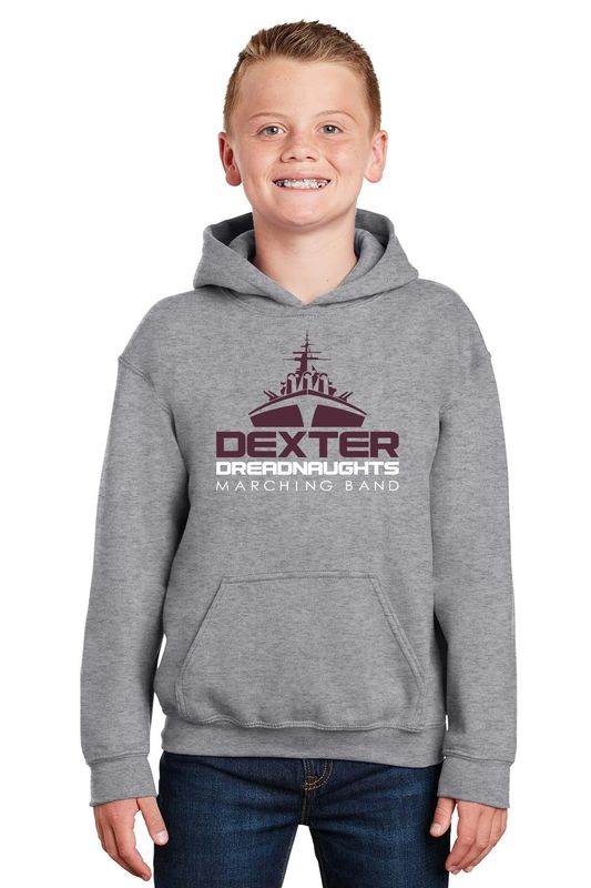Youth Cotton Hoodie - Black/Maroon/Heather Grey