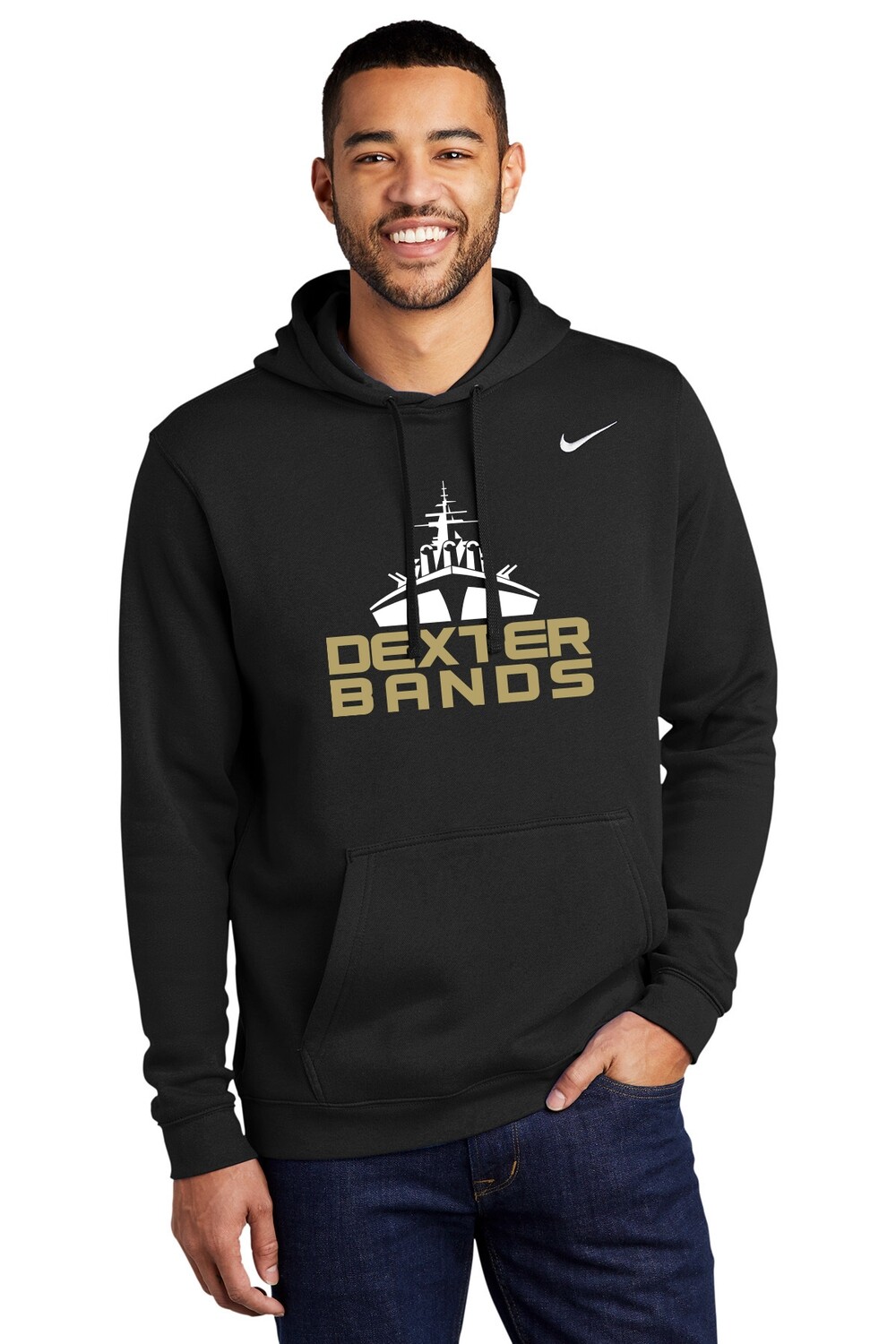 Unisex Nike Club Fleece Hoodie - Black/Heather Grey