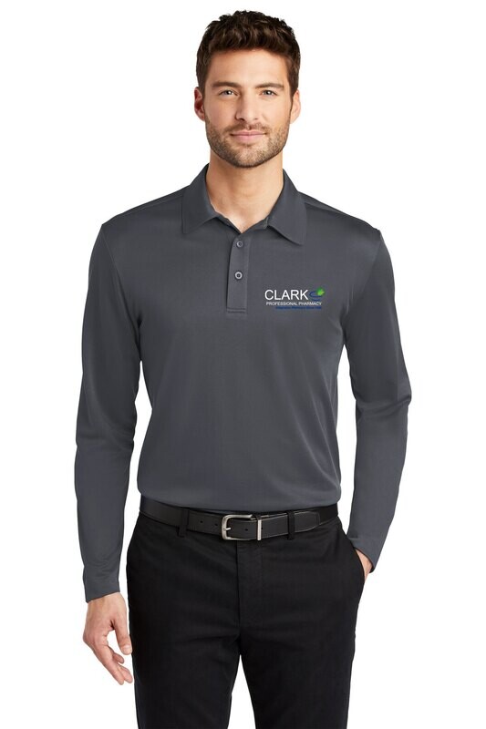 Men's Silk Touch Performance Long Sleeve Polo- Black or Grey