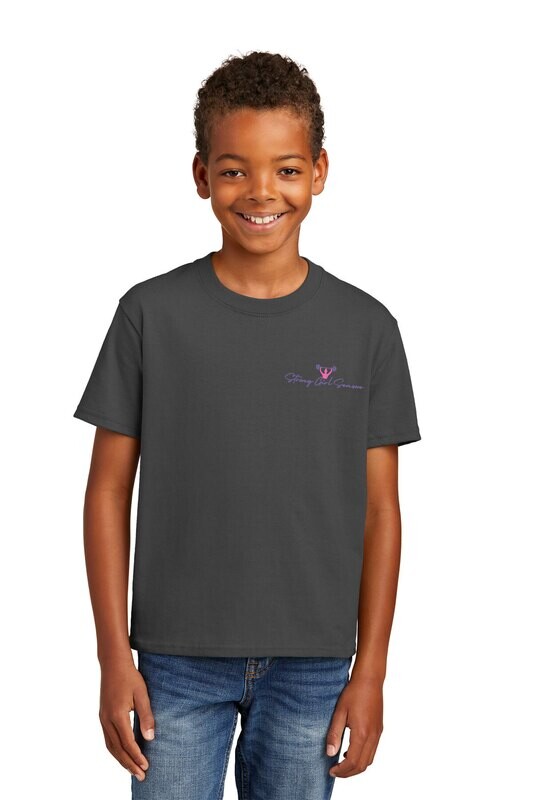 Port & Company Youth Essential Tee - White/Charcoal/Lemon Yellow/Ash/Daffodil Yellow
