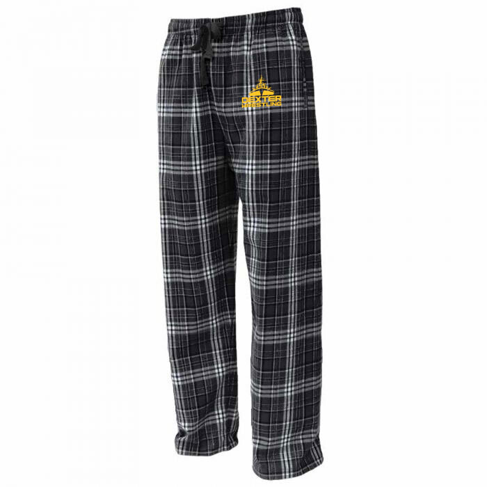 Unisex Flannel Pants-Black/White