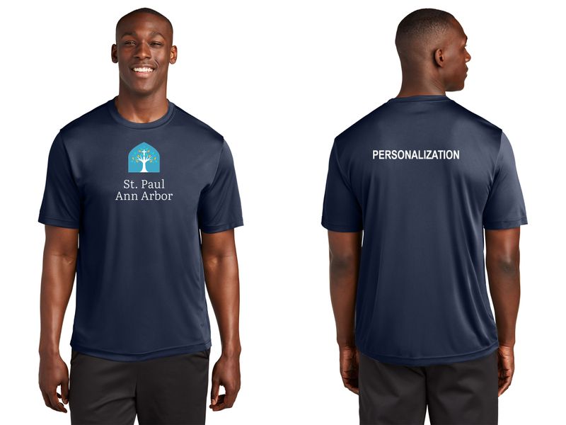 Adult Unisex Performance Tee: Navy, Silver, White