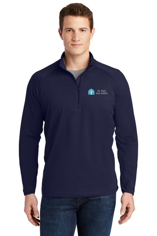 Men's Sport-Tek 1/4 Zip Performance Sweatshirt: Heather Grey, Navy, White