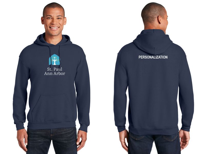 Adult Unisex Cotton Hooded Sweatshirt:  Navy, Grey, White