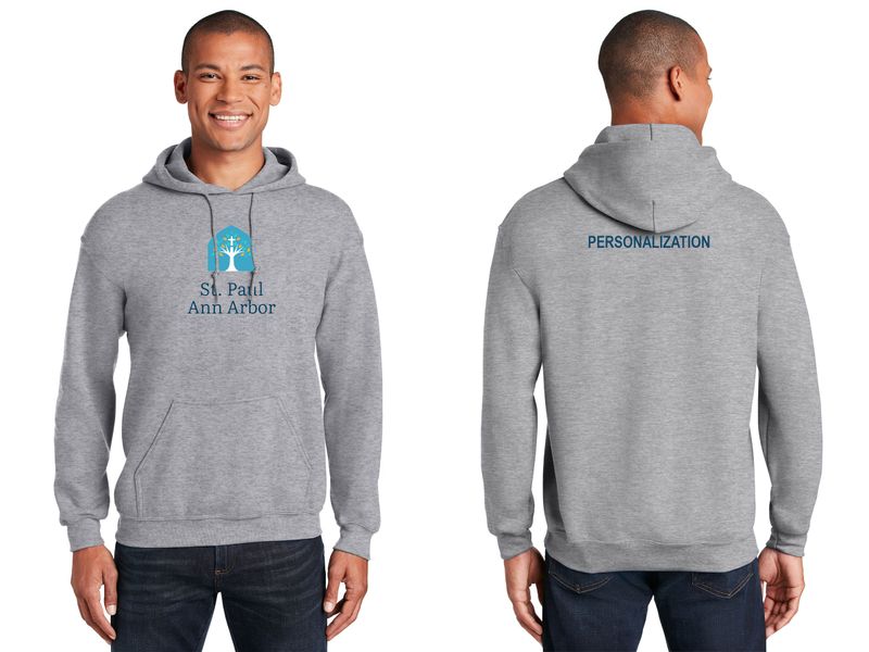 Adult Unisex Cotton Hooded Sweatshirt:  Navy, Grey, White