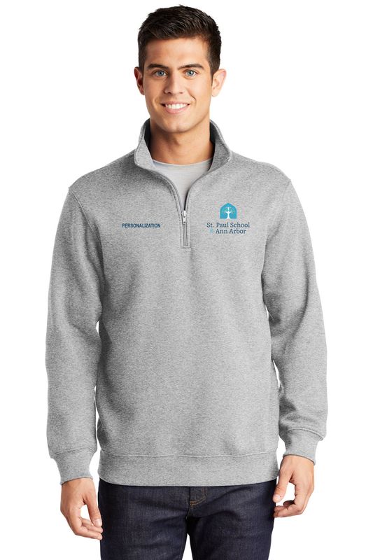 Men's Sport-Tek 1/4 Zip Sweatshirt-Navy,  Light Grey