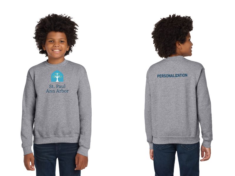 Youth Crewneck Sweatshirt - Navy, Grey, White