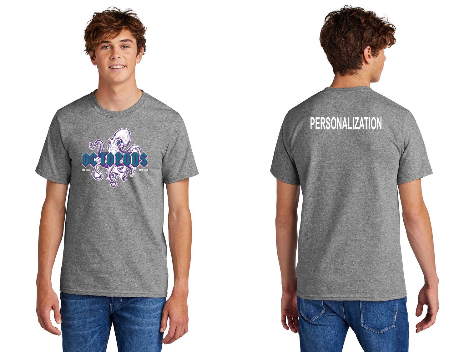 Short Sleeve Essential Cotton Tee- Athletic Heather/ Lavender/Dark Green/White