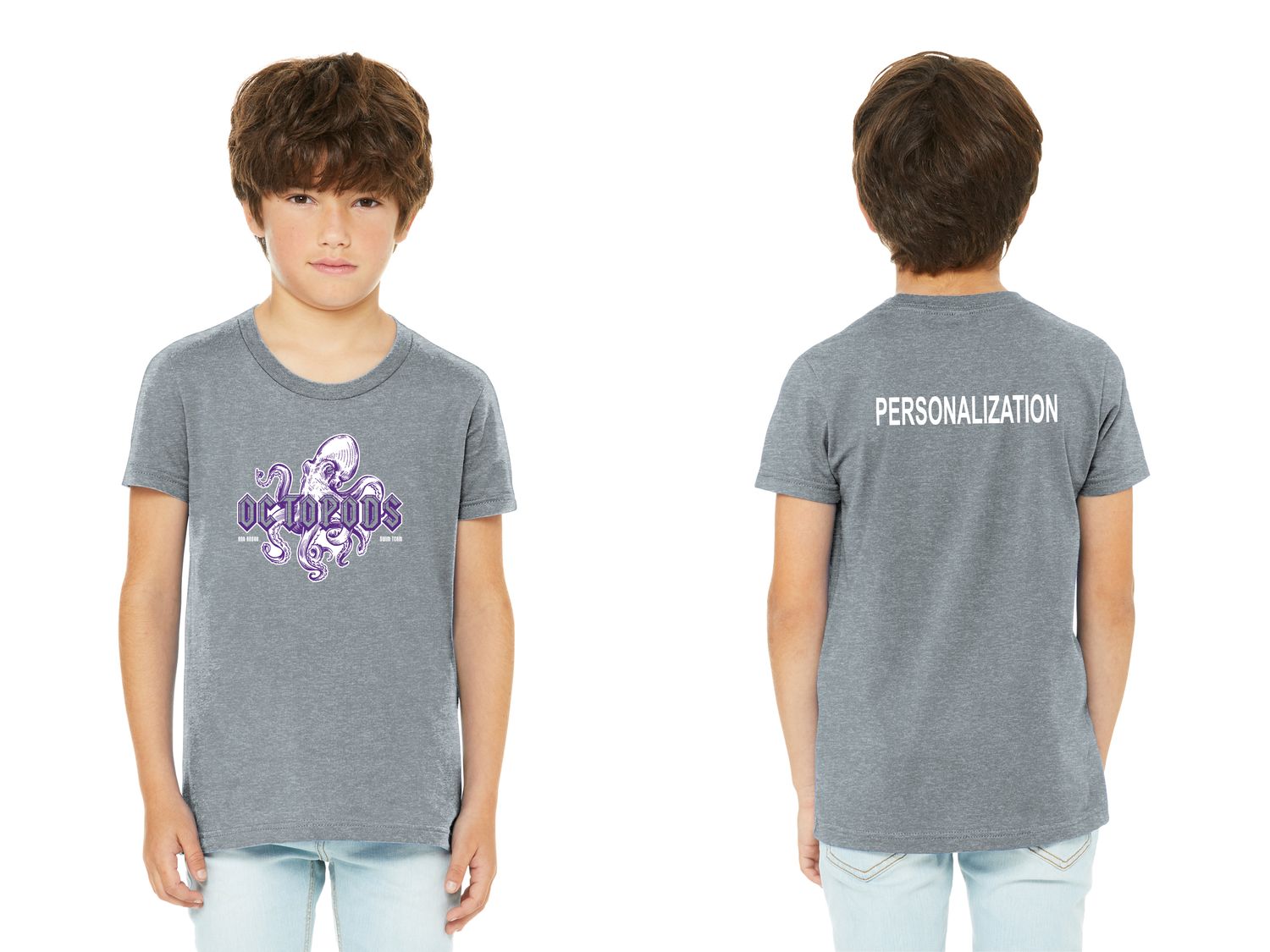 Youth CVC Heathered Short Sleeve Tee - Heather Grey