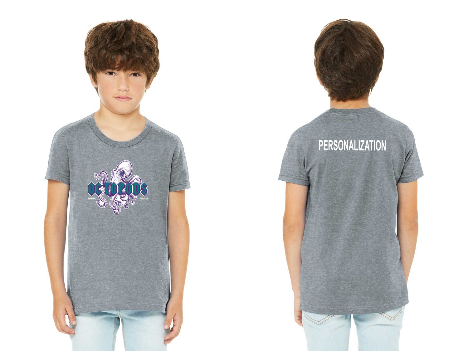 Youth CVC Heathered Short Sleeve Tee - Heather Grey Youth CVC Heathered Short Sleeve Tee - Heather Grey