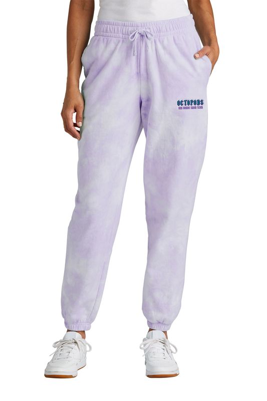 Port & Co Ladies Beach Wear Tie-Dye Sweatpant: Amethyst