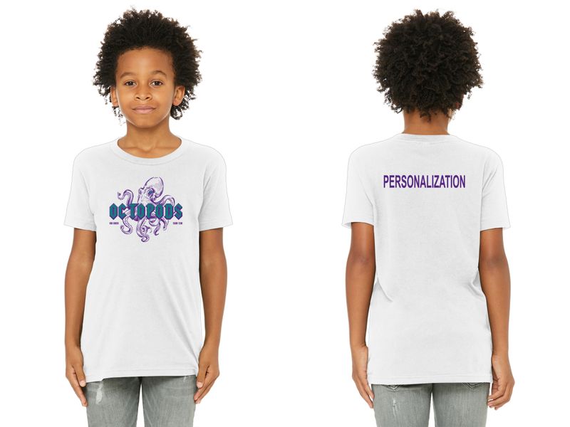 Youth Jersey Short Sleeve Tee - White/ Lavender/ Dark Green