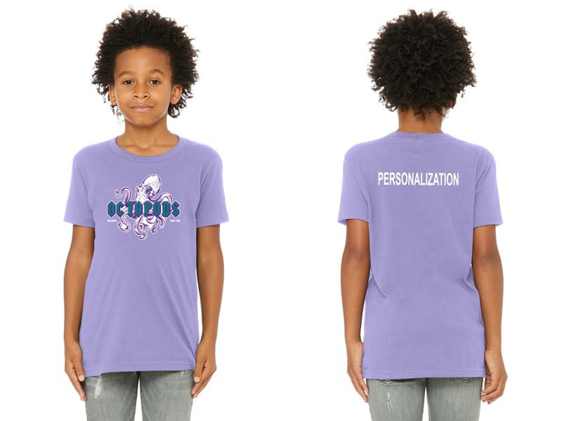 Youth Jersey Short Sleeve Tee - White/ Lavender/ Dark Green