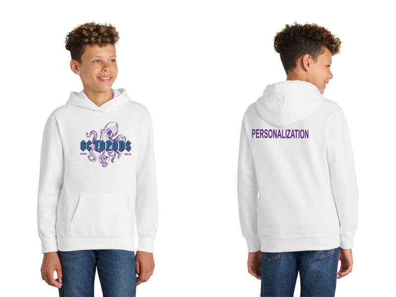 Youth Fan Favorite Fleece Pullover Hooded Sweatshirt- Ath Heather/White