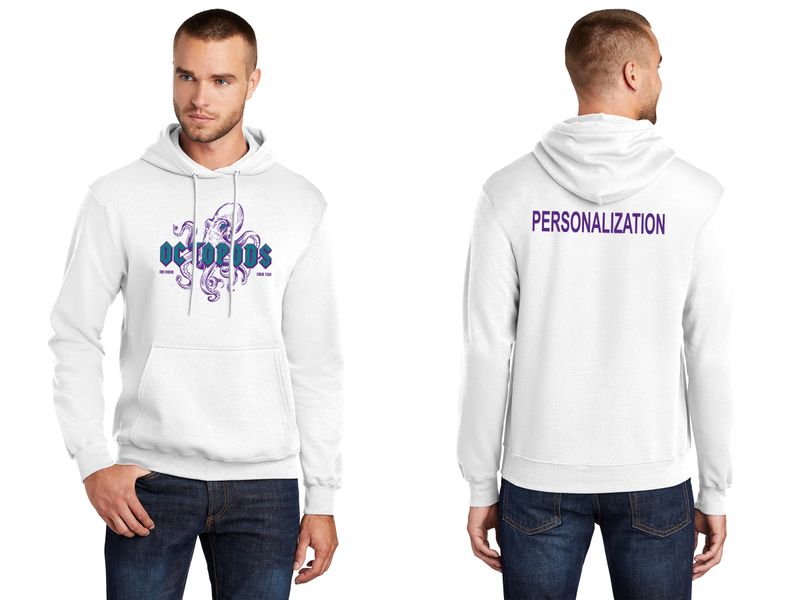 Port & Company Core Fleece Pullover Hooded Sweatshirt- Lavender/ White/ Grey Heather