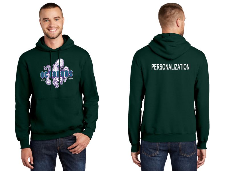 Unisex Fleece Pullover Hooded Sweatshirt-Dark Green