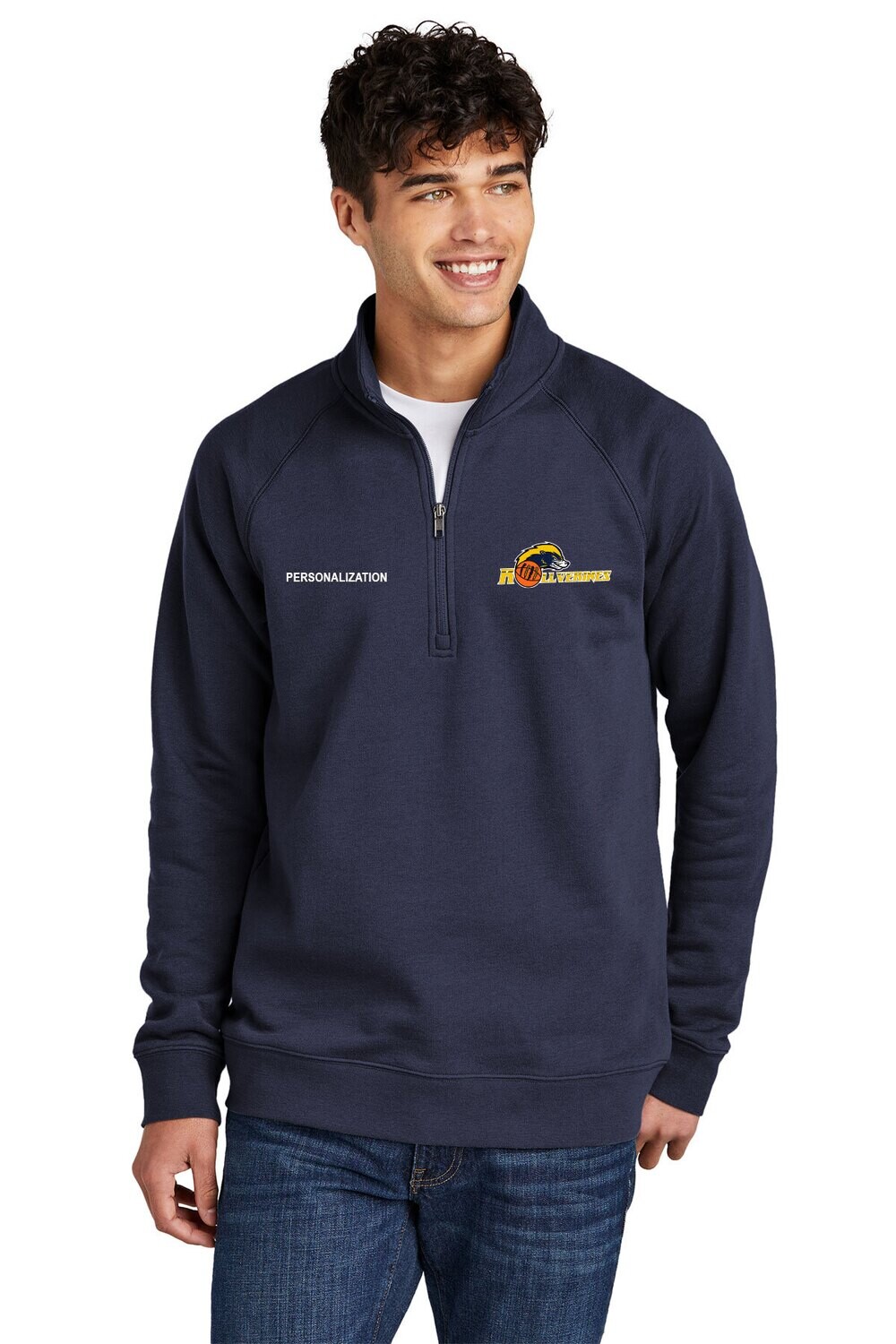 Sport-Tek Drive Fleece 1/4-Zip Pullover- True Navy/ Vintage Heather Sport-Tek Drive Fleece 1/4-Zip Pullover- True Navy/ Vintage Heather