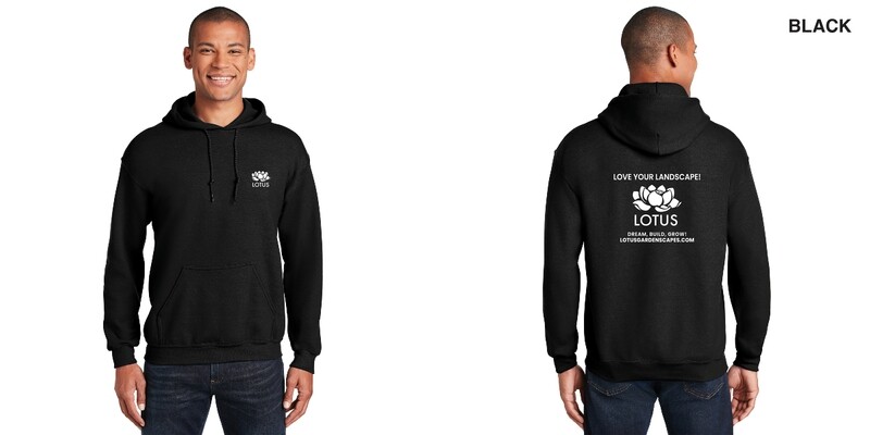 Adult Unisex Cotton Hooded Sweatshirt: Black, Graphite, Dark Heather, Dark Chocolate, Charcoal, Orange, Sport Grey, Sand, Ash