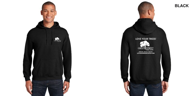 Adult Unisex Cotton Hooded Sweatshirt: Black, Graphite, Dark Heather, Dark Chocolate, Charcoal, Orange, Sport Grey, Sand, Ash