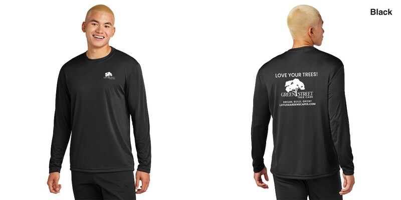 Adult Long Sleeve Performance T-Shirt- Black, Silver, Deep Orange, Woodland Brown