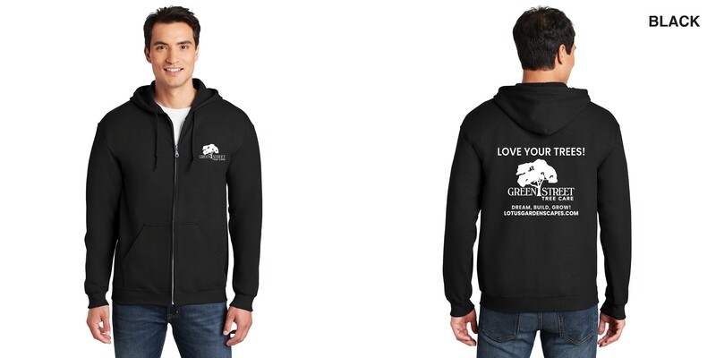 Adult Heavy Cotton Full Zip Hood - Black, Graphite, Dark Heather, Dark Chocolate, Ash, Sport Grey