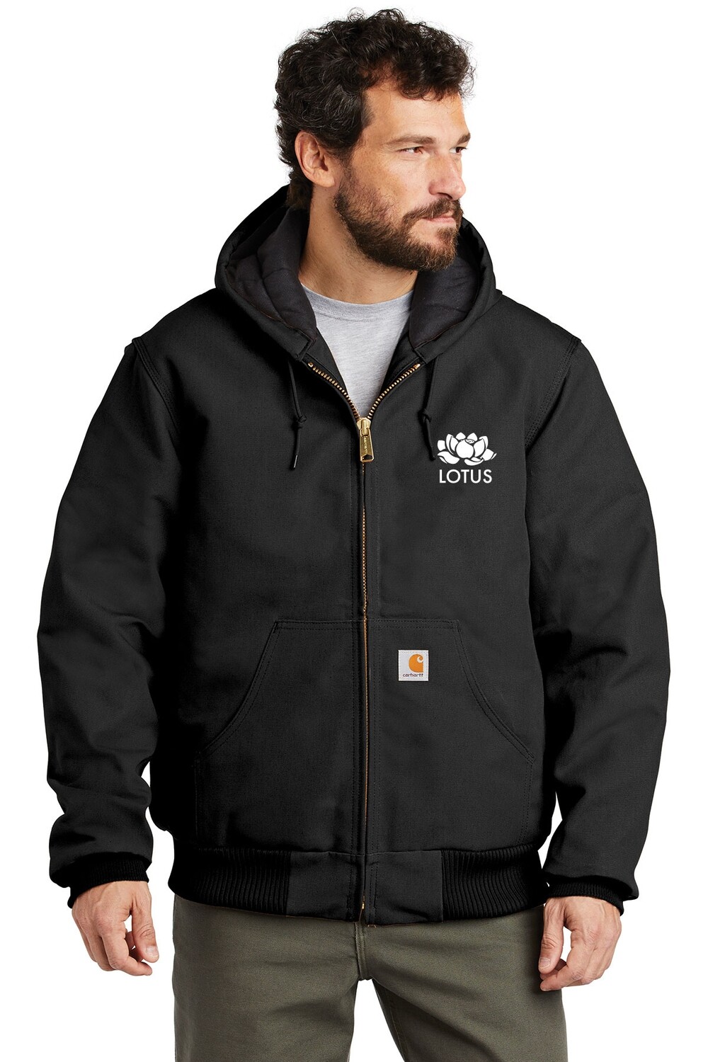 Carhartt Quilted-Flannel-Lined Jacket- Black/ Grey Carhartt Quilted-Flannel-Lined Jacket- Black/ Grey