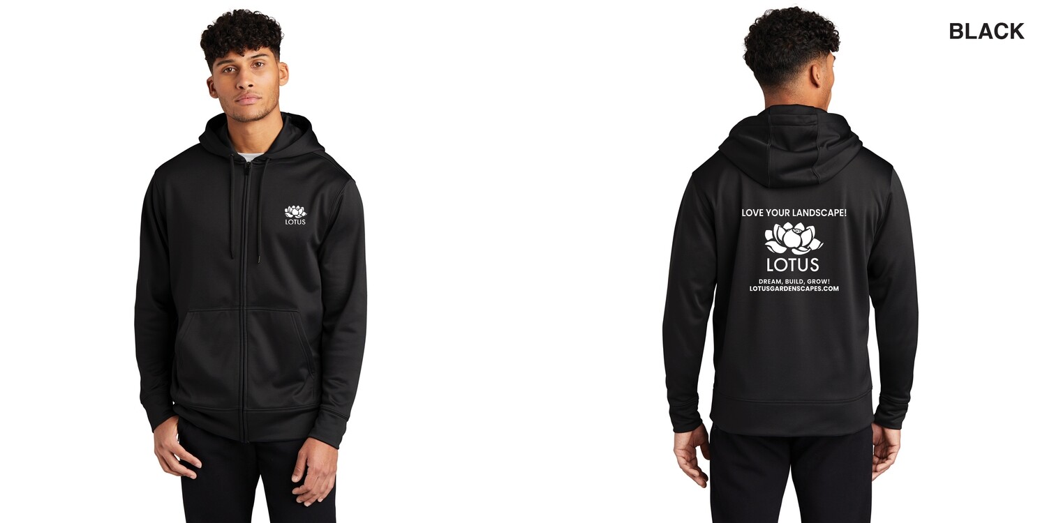 Sport Tek Full Zip Performance Hood - Black/ Grey Sport Tek Full Zip Performance Hood - Black/ Grey