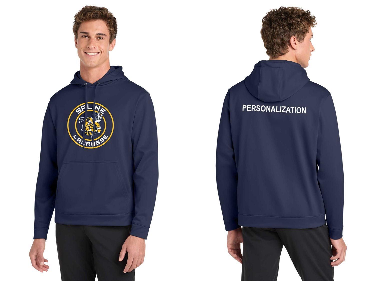 Performance Fleece Hooded Pullover -Navy