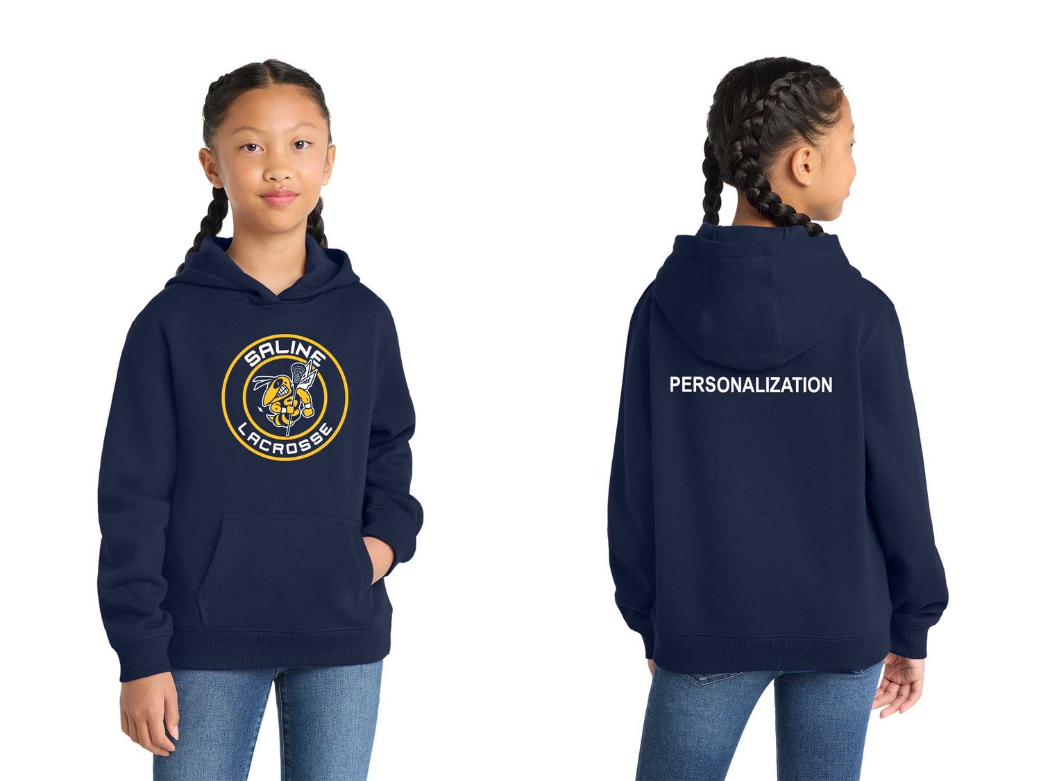 Youth Pullover Hooded Sweatshirt -Navy Youth Pullover Hooded Sweatshirt -Navy