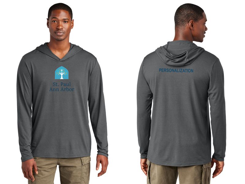 Adult Lightweight Long Sleeve Hoodie - Grey, Navy