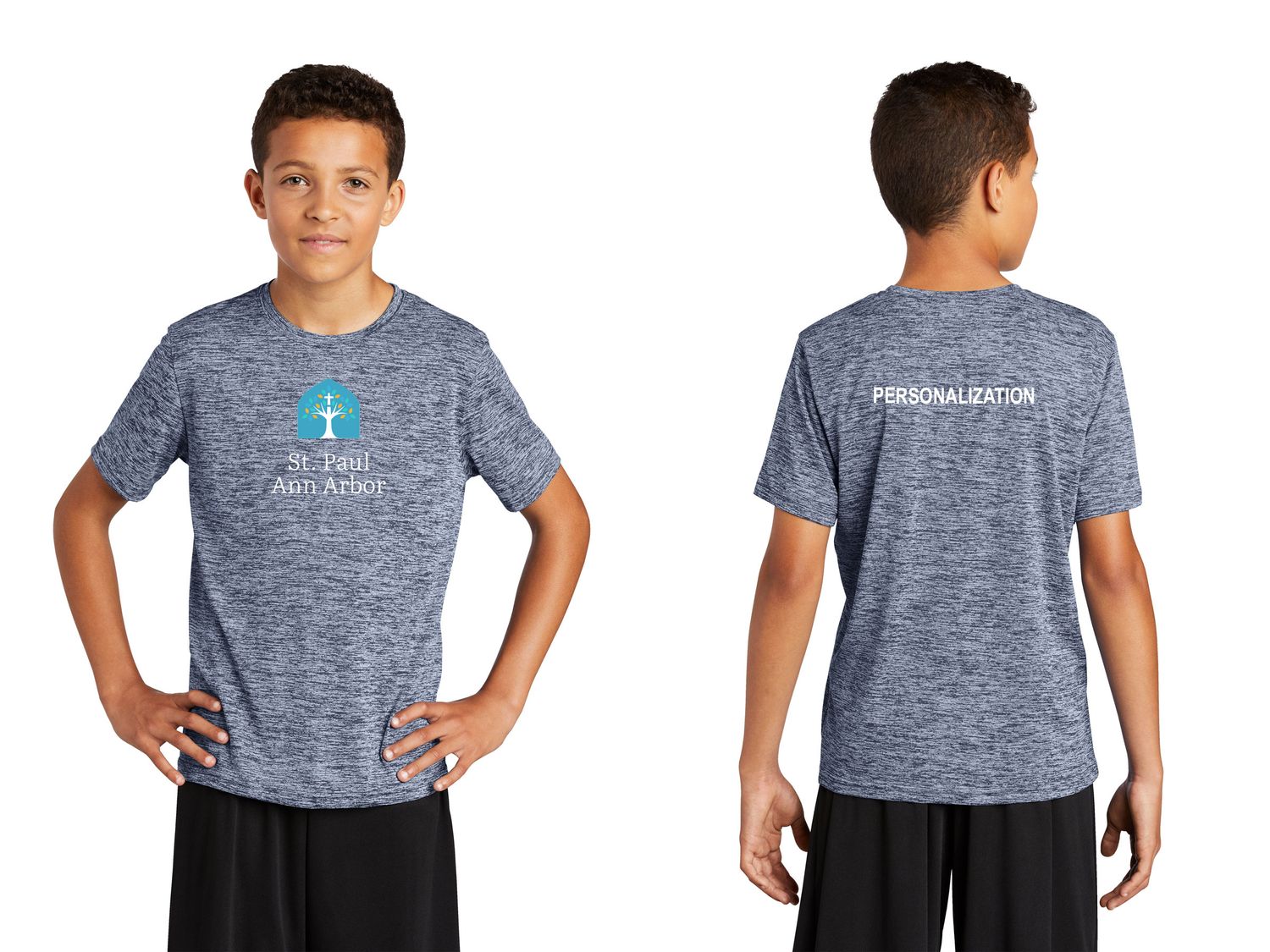 Youth Electric Heather Tee- Navy Youth Electric Heather Tee- Navy